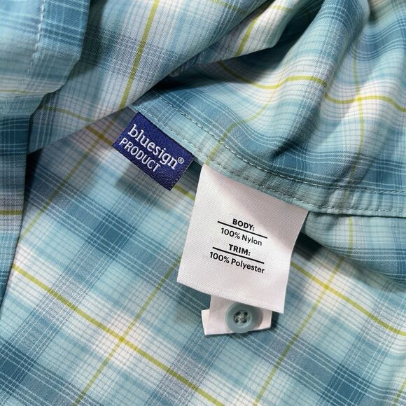 REI Co-op Sahara Long Sleeve Shirt Men’s Medium Blue Plaid Breathable Bluesign - Picture 5 of 12